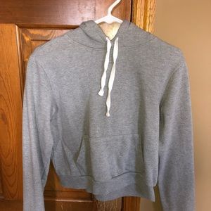 Grey Cropped Hoodie